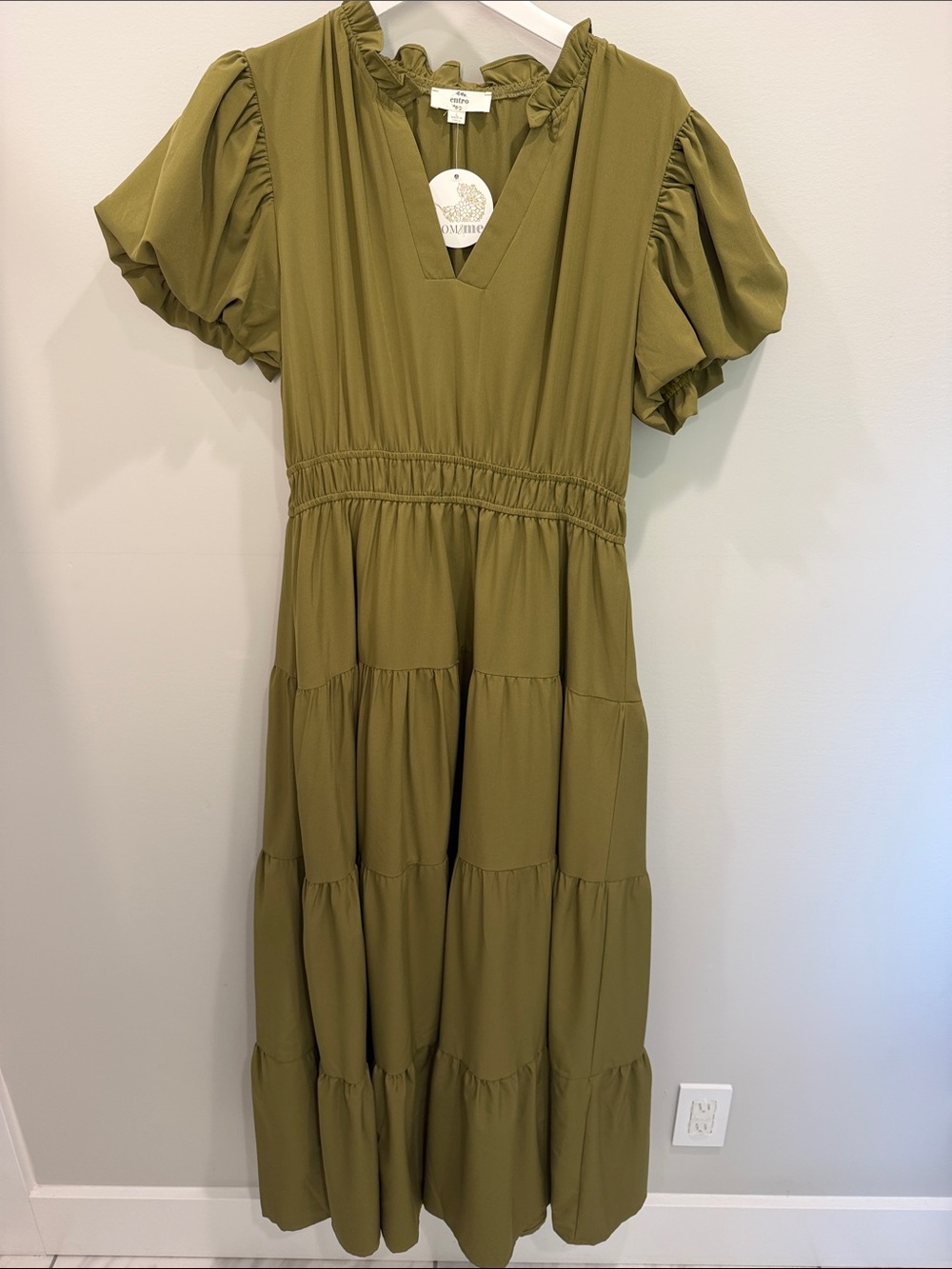 Olive martini boutique maternity dress
